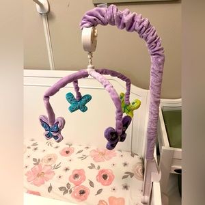 Musical baby mobile with butterflies